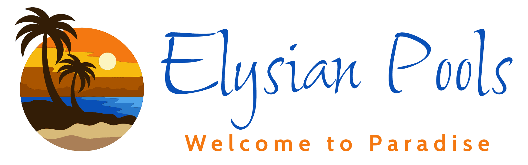 A black background with the words elysian written in blue.