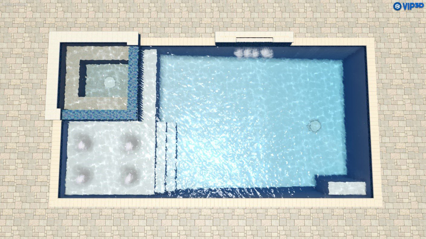 A swimming pool with a large area for diving.