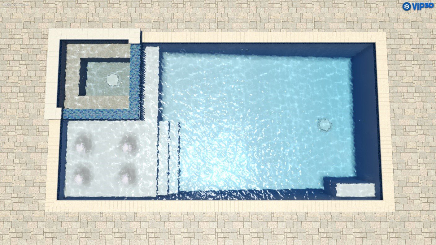 A swimming pool with a diving board and a diving board.